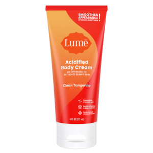 Lume Acidified Body Cream - Clean Tangerine, 6 fl oz, pH-Balanced for Rough & Bumpy Skin