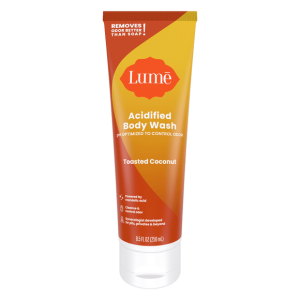 Lume Acidified Body Wash - Toasted Coconut Scent, 8.5 fl oz, 24hr Odor Control for Sensitive Skin
